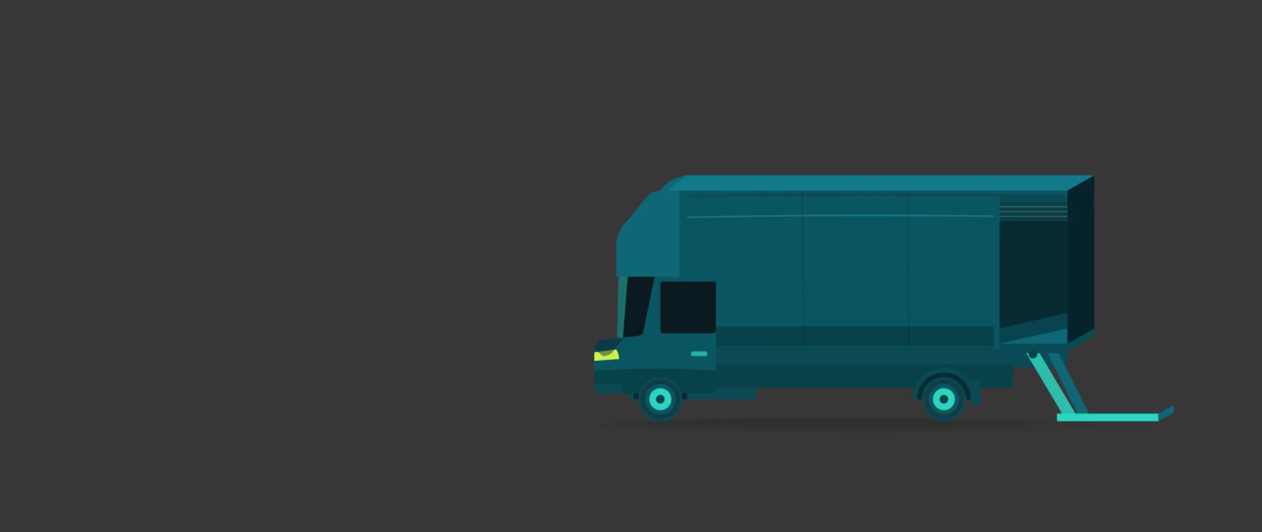 Illustration of a Luton van with its tail lift lowered